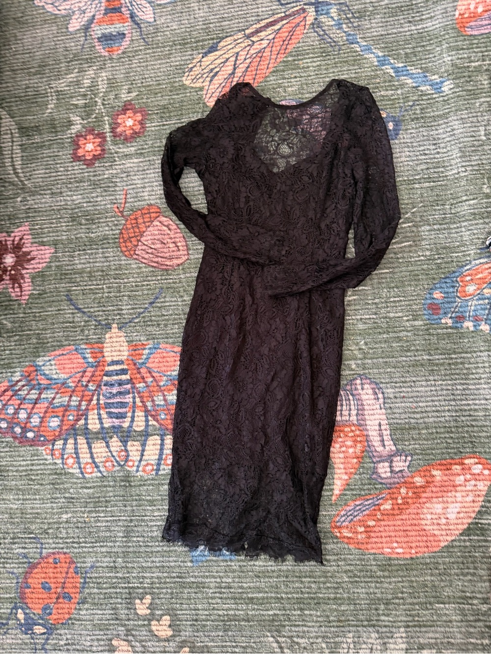 Kardashian Kollection Black Lace Midi Dress
